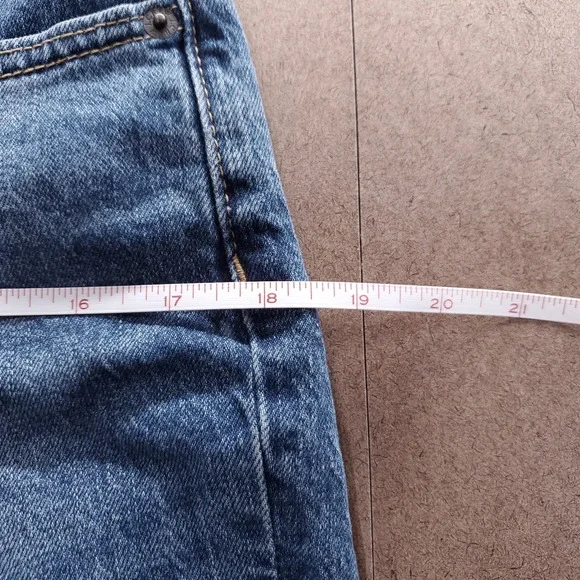 J.Crew Jeans Women's 28 Blue Mid-Rise Flare Crop Raw Hem Distressed Y2K Retro - Picture 9 of 13